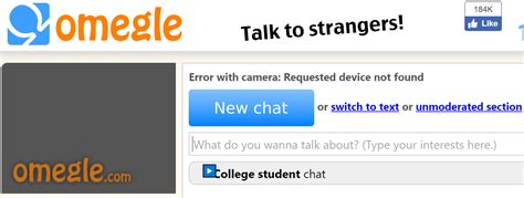 omegle camera|Omegle Error with camera: Requested device not found